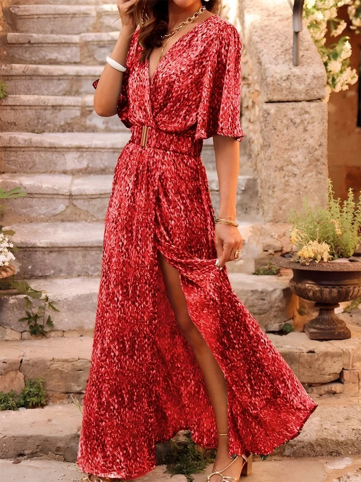 Rina Elegant, flowy dress for women, view 3 - Elena Harper