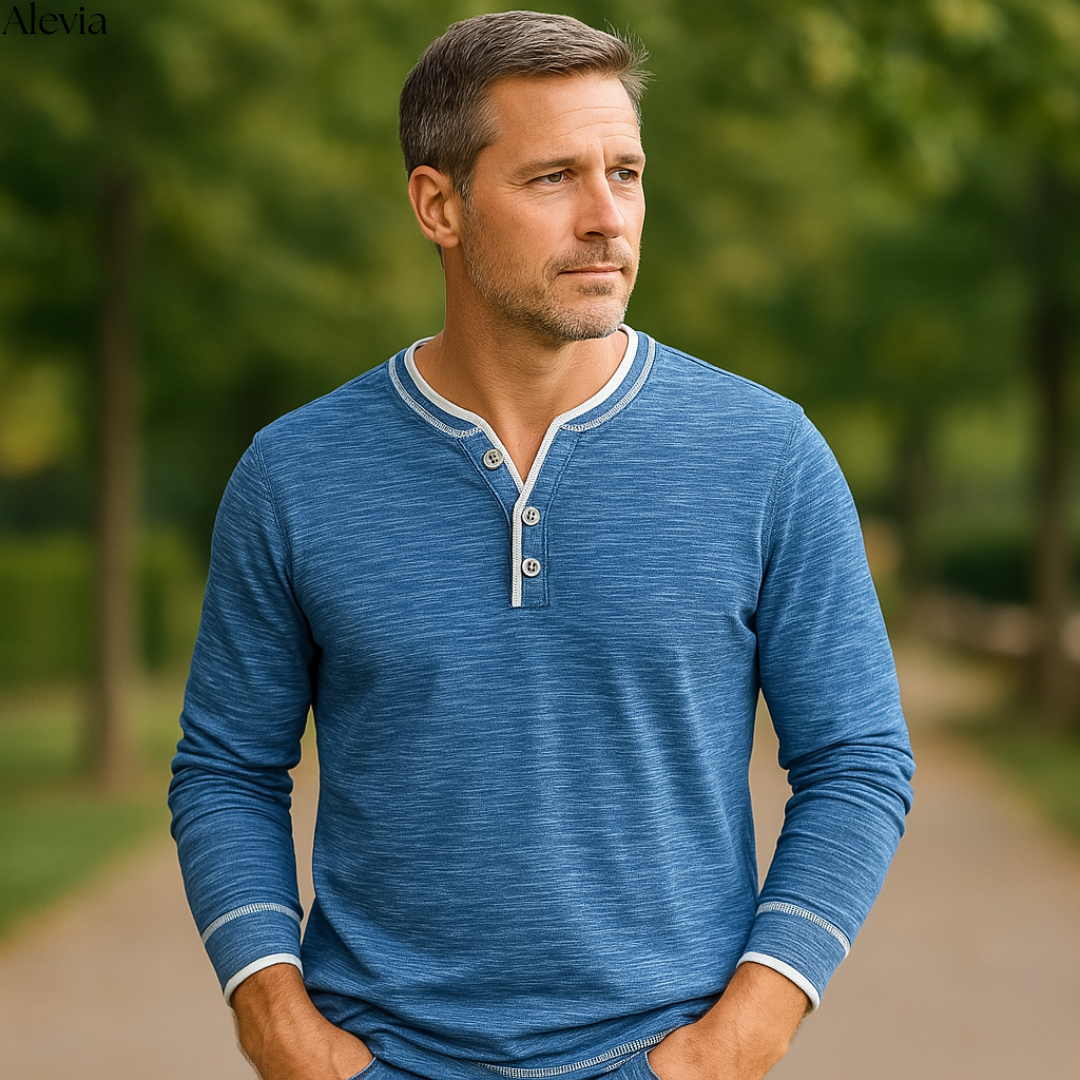 Andrew Long Sleeve V-Neck T-Shirt, Stylish & Comfortable, view 6 - Elena Harper