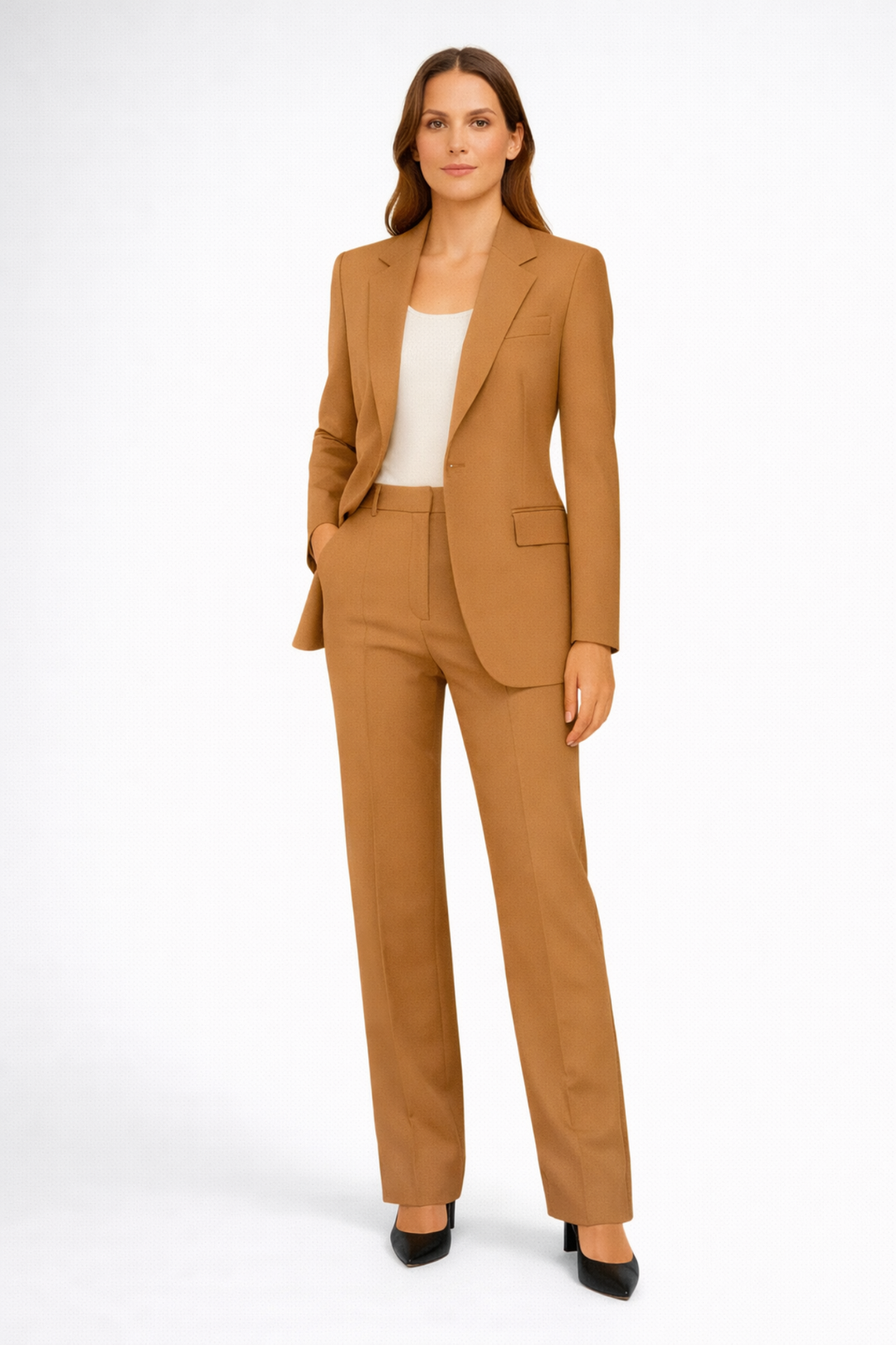 Women's Pantsuit – Blazer with Structure & Straight Pants