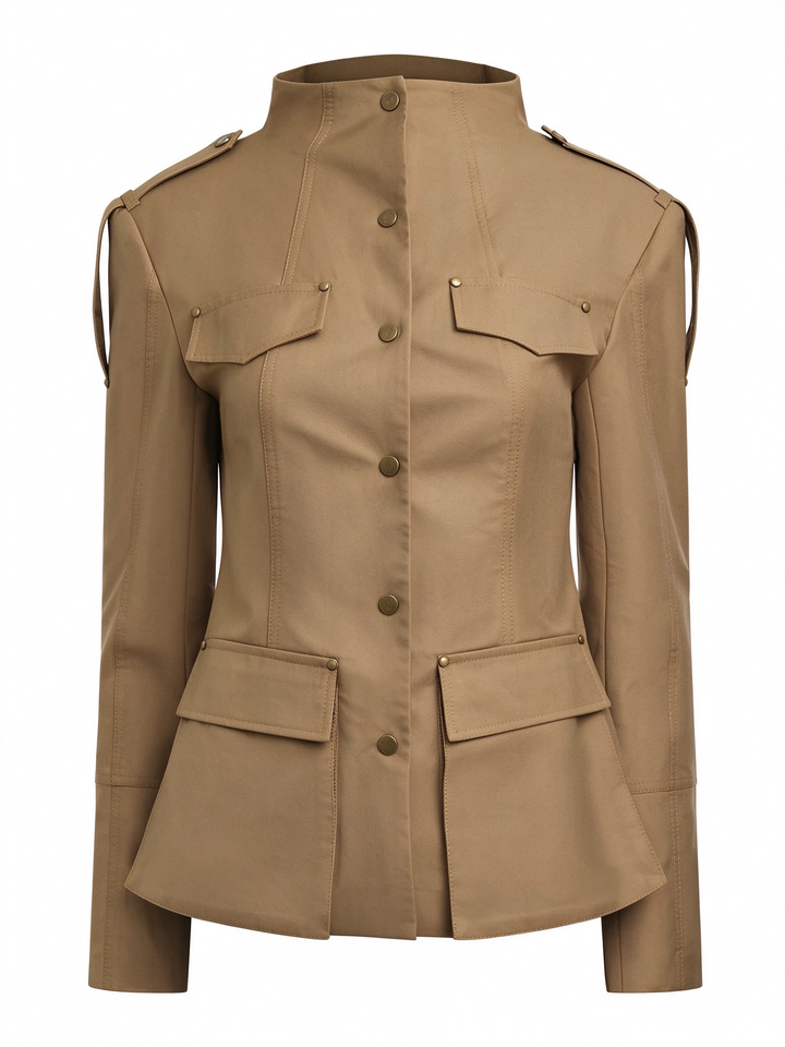 Khaki Safari Two-Piece Set