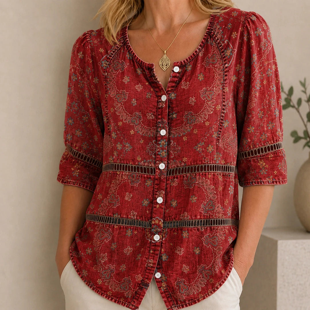 Inès™  |  Vintage Print Blouse