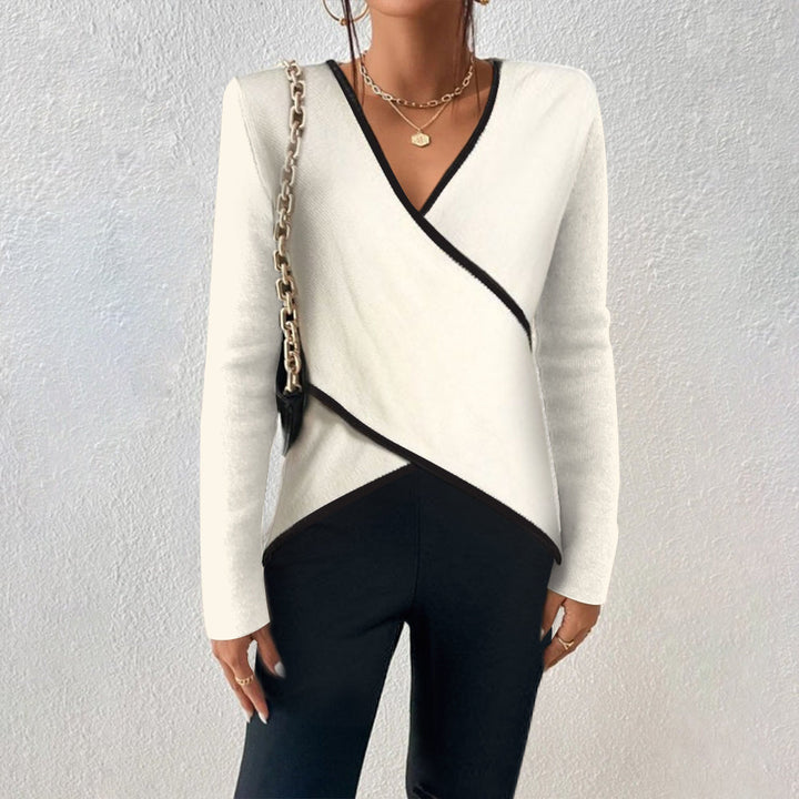 Arceline Soft-Touch V-Neck Sweater - Elena Harper