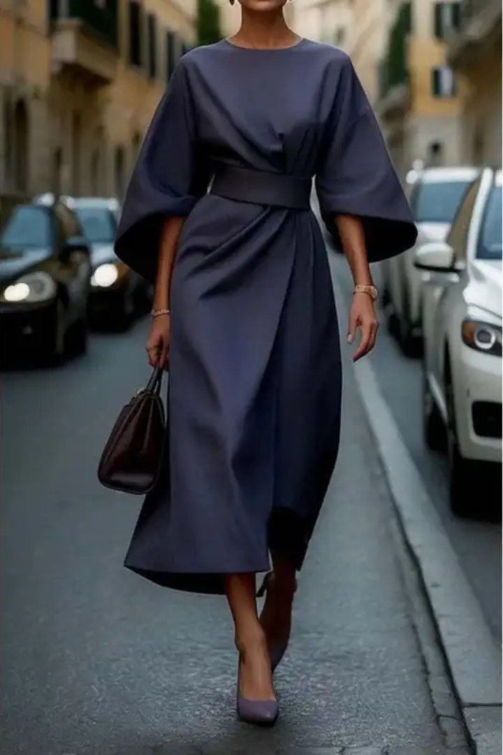 Mira™ | Elegant Midi Dress with Belt