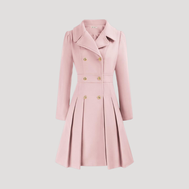 Elegant Double-Breasted Women's Overcoat