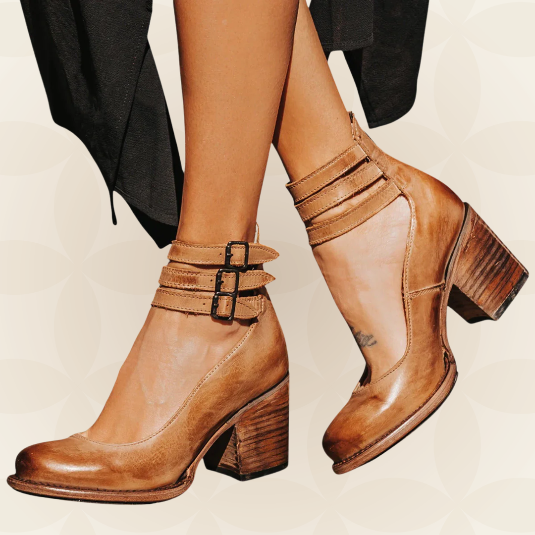 Nina - Women's Elegant Block Heel Pumps with Comfort Padding