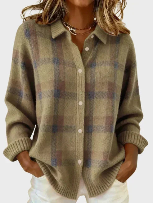 Bellatrixae Retro Plaid Cardigan - Elena Harper