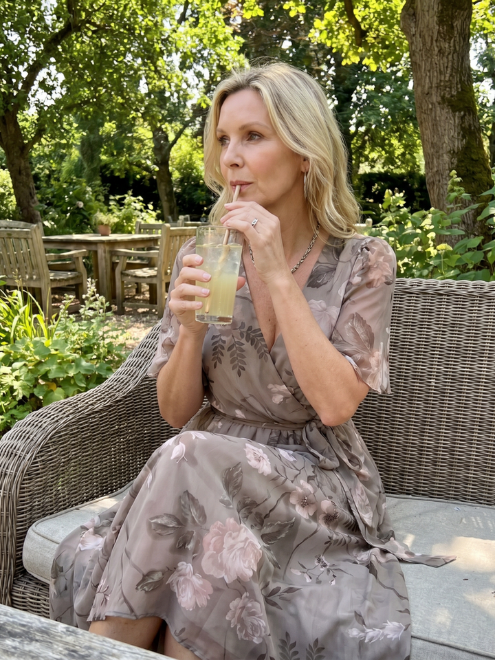Women's Floral Print Flutter Sleeve Midi Dress for Effortless Style