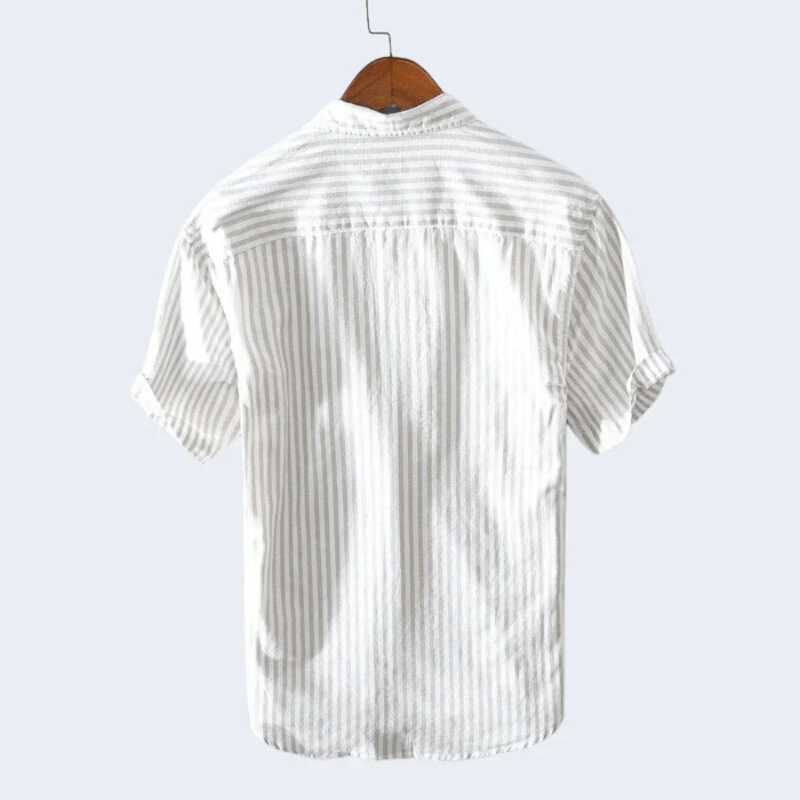 Short Sleeve Button-Up Shirt for Men - Stripes