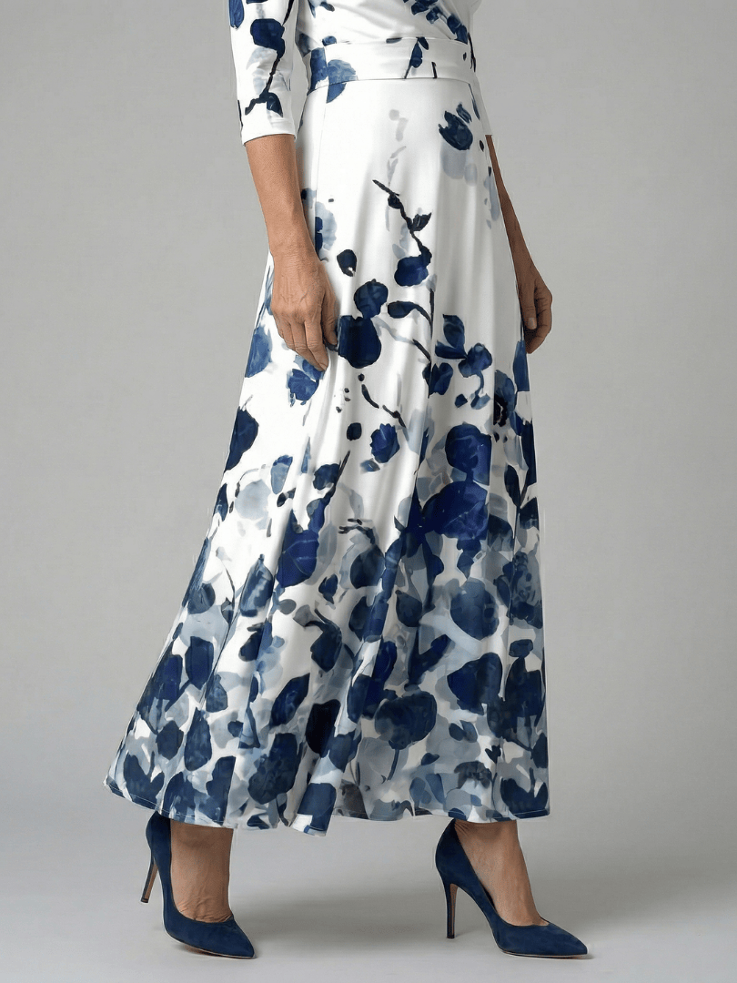 Celine™ wrap neck midi dress by Emma & Rose Cape Town, featuring a stylish wrap neckline and elegant midi length in soft fabric.