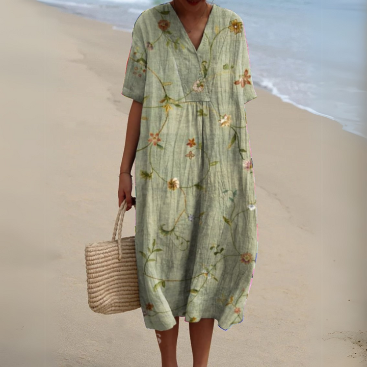 Isabella Breezy Floral Dress, view 5 - Elena Harper