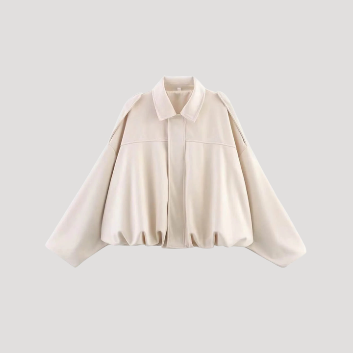 Oversized Bomber Jacket for Women with Collar