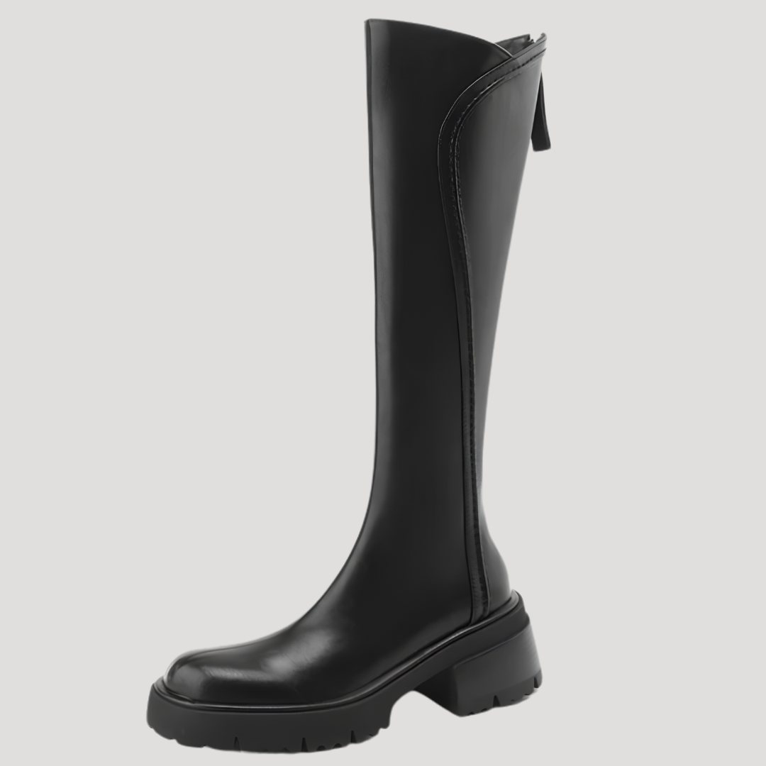 Women's High Boots with Thick Square Heel