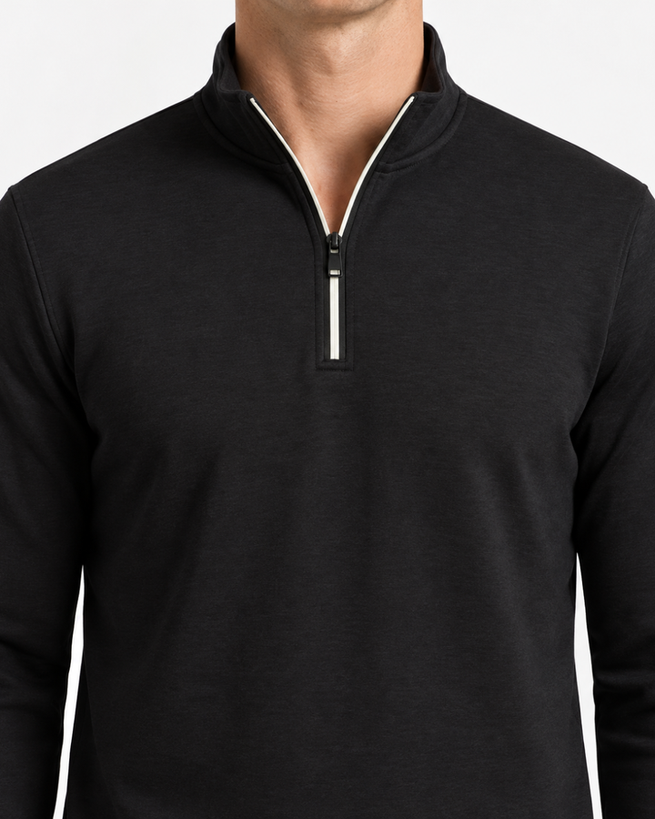 Zip Neck Sweater with Long Sleeves, view 2 - Elena Harper
