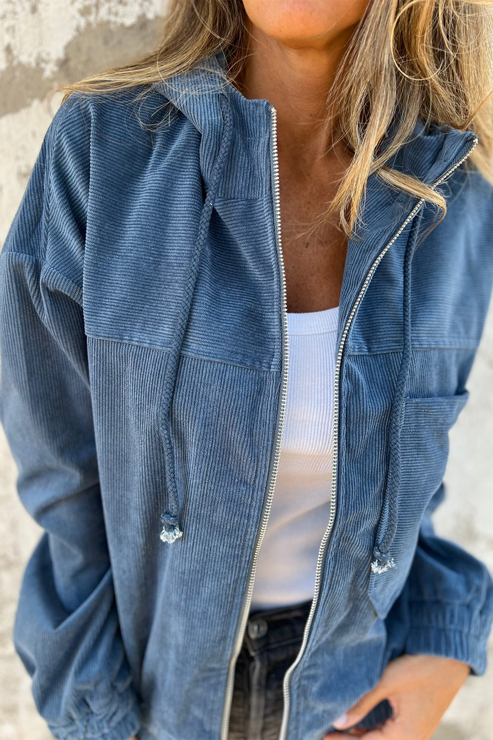 Fiona Casual Corduroy Jacket with Hood for a Relaxed Style, view 7 - Elena Harper