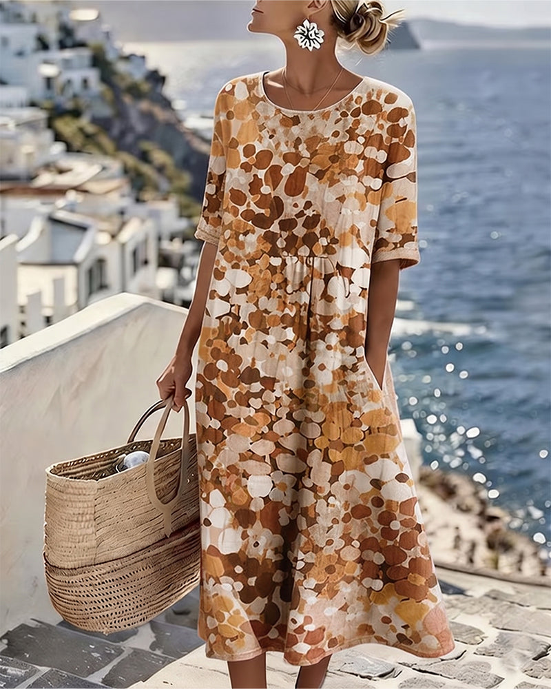 Women's Airy Floral Print Midi Dress