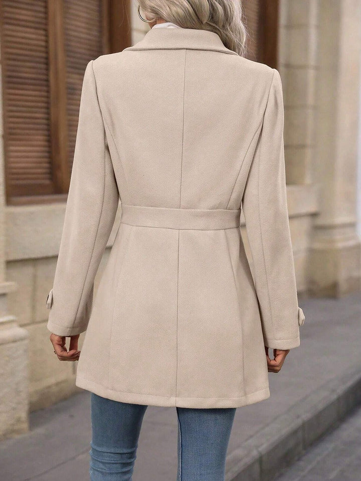 Women's Tailored Trench Coat with Belt - Mid-Season Jacket