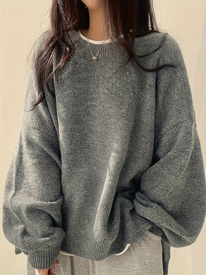 Rachel Relaxed Drop-Shoulder Sweater, view 3 - Elena Harper