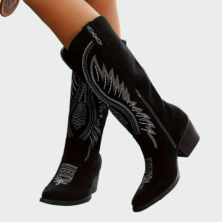 Marie | Fashion Embroidered Western Ankle Boots