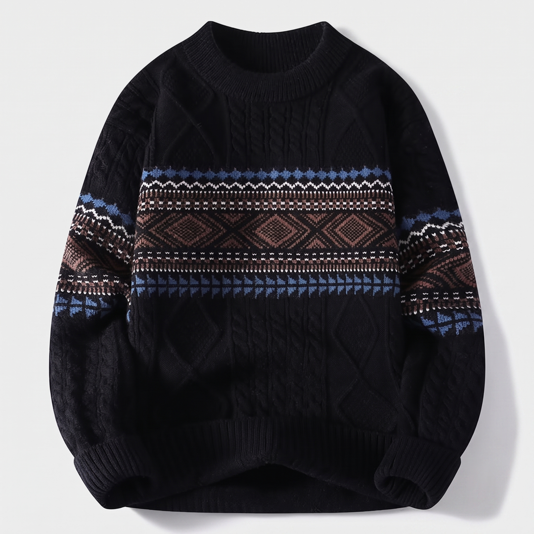 Matthias | Nordic Knit Sweater with Bold Cable Pattern