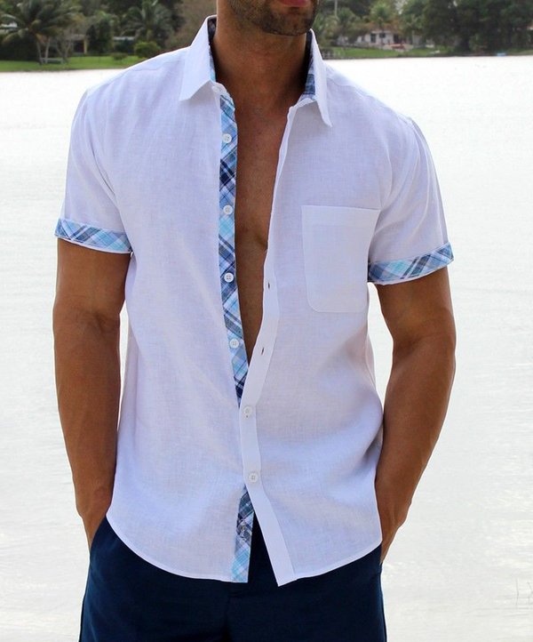 Harold Men's Casual Shirt in Checkered Design with Button-Down Collar - Elena Harper