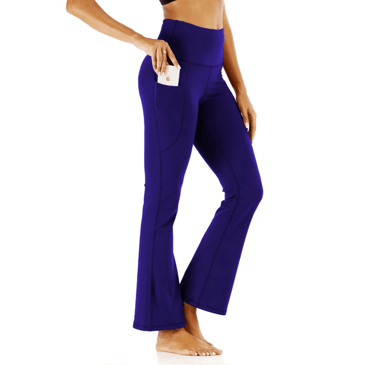 Soft Stretch High-Waisted Flared Trousers