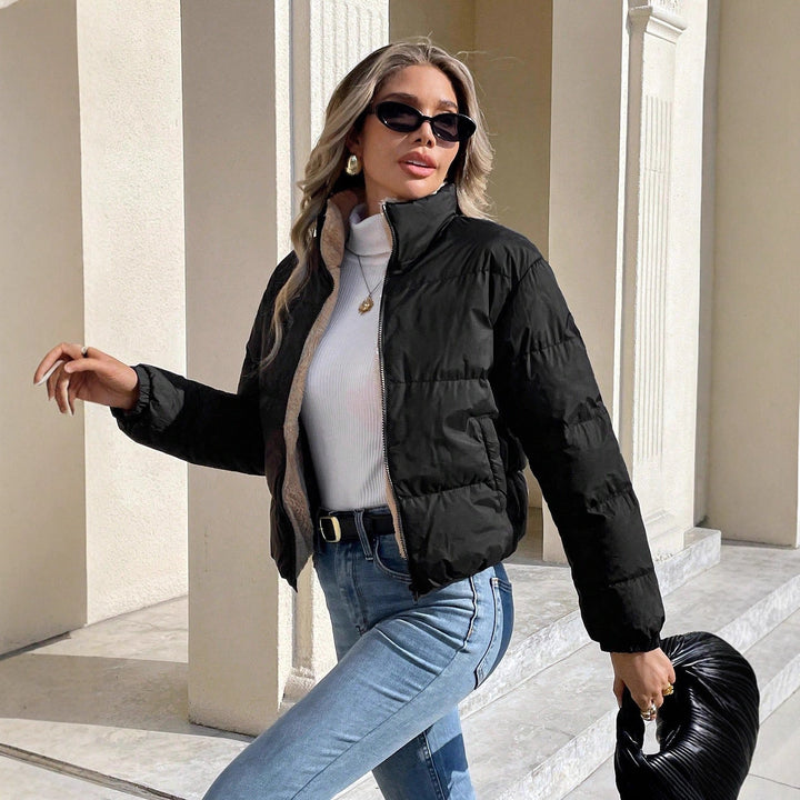 Women's Reversible Hooded Coat - Warm and Practical