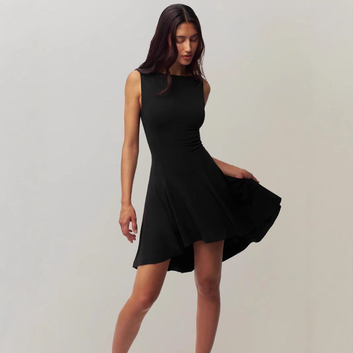 Sleeveless Dress with Collar Élara, view 3 - Elena Harper