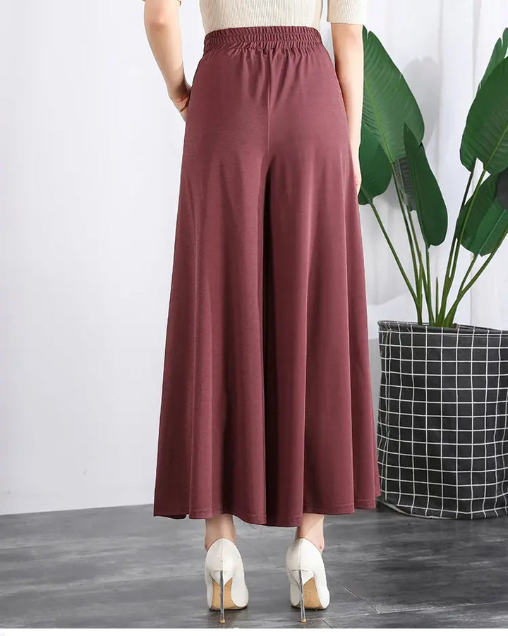 Geneva Lightweight Ice Silk Cropped Pants for Summer, view 3 - Elena Harper