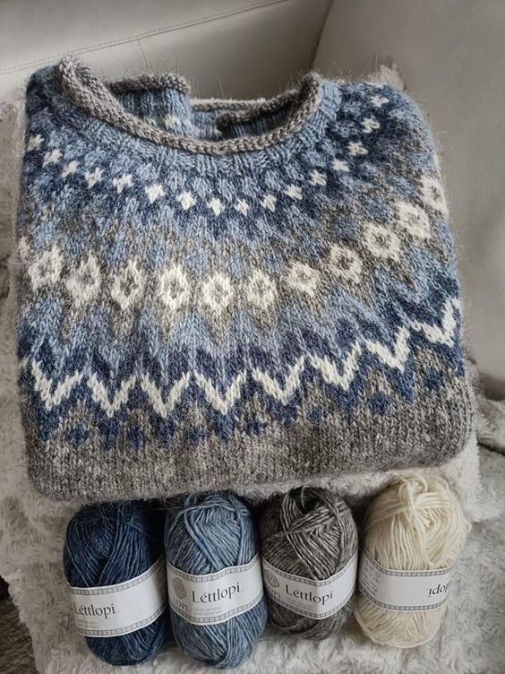 Fair Isle Print Crewneck Sweater - Elena Harper