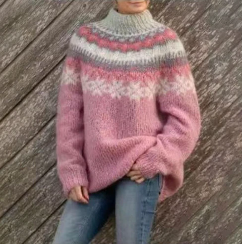 Klaudia | Cozy Wool Sweater with Nordic Pattern