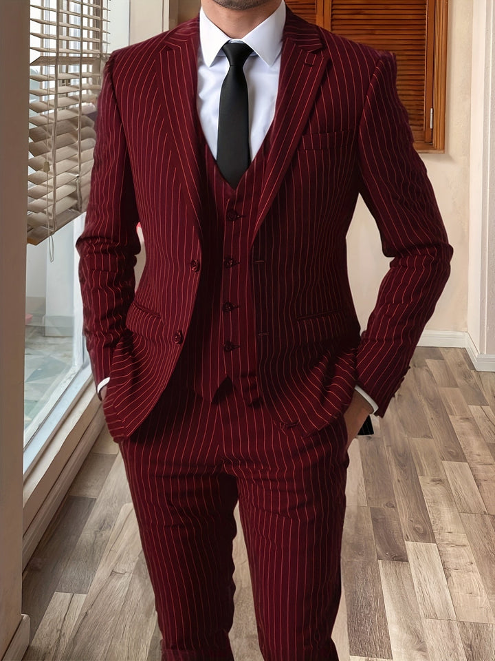 Sullivan Pinstripe Three-Piece Suit - Elena Harper