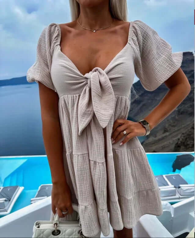 Women's Lightweight Summer Dress with Long Sleeves, view 3 - Elena Harper