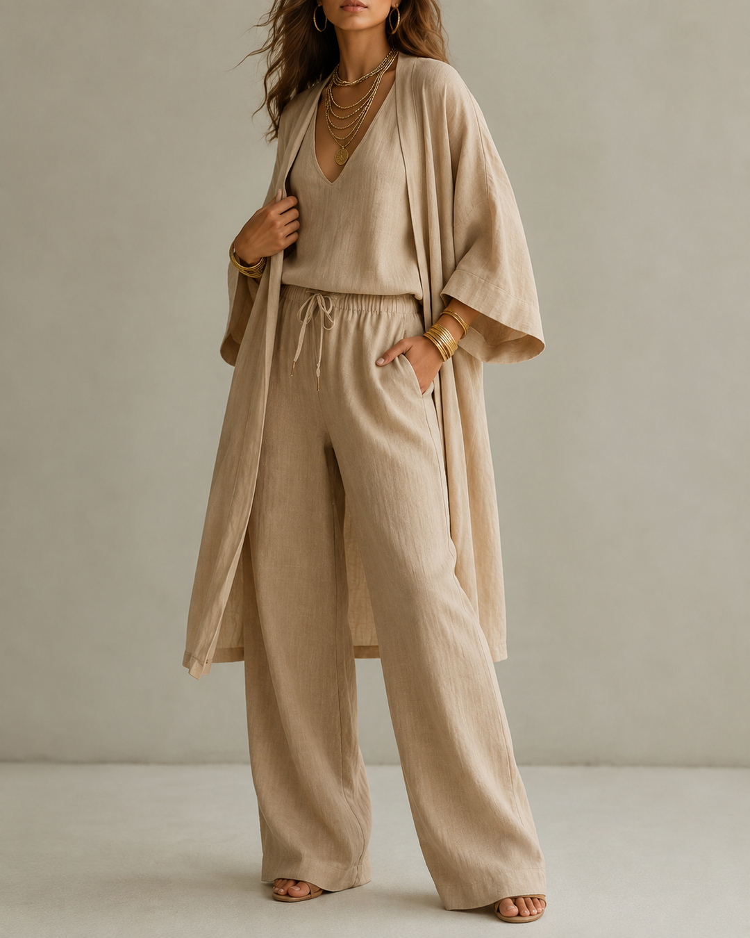 Amber™ | Relaxed 3-Piece Set with Non-Transparent Pants