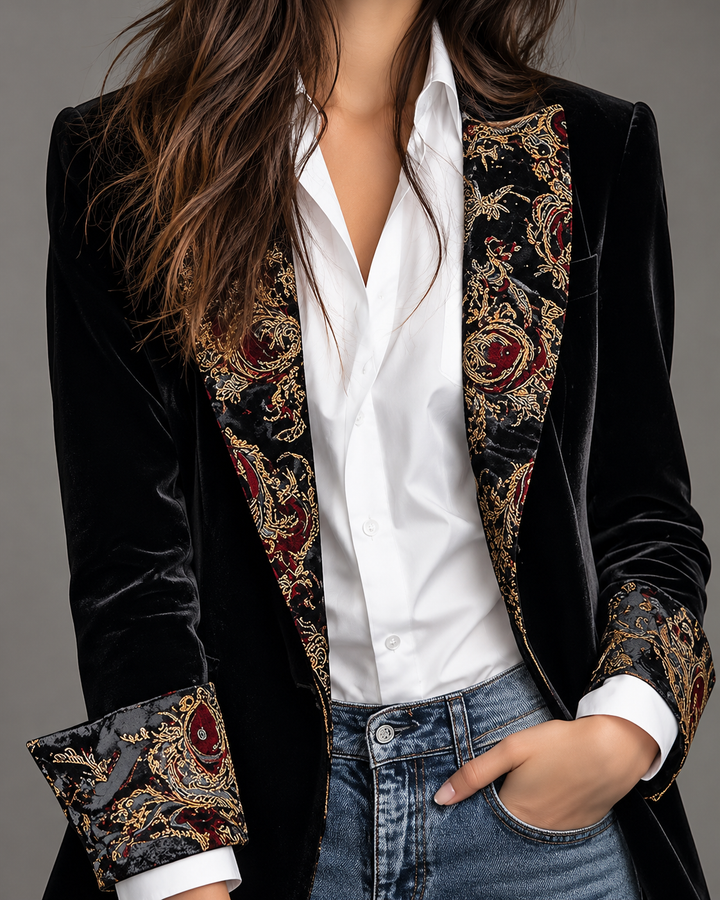 Ada™ | Elegant Blazer with Baroque Print