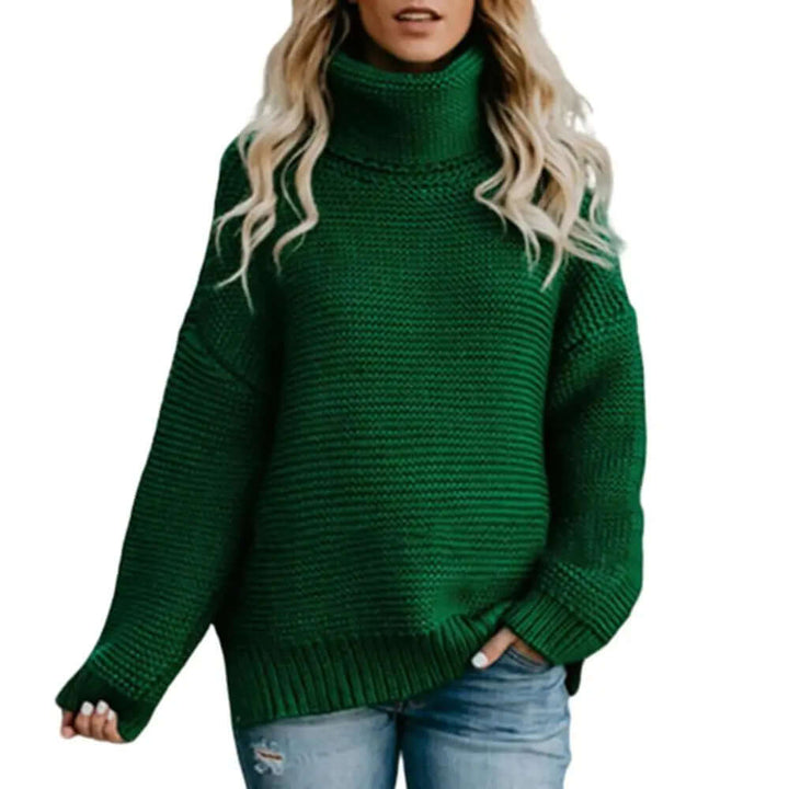 Women's Loose Roll Neck Sweater, view 5 - Elena Harper