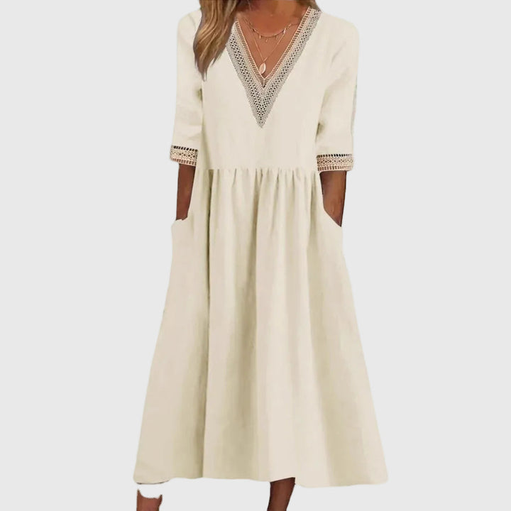 Sara | Midi Dress with Elegant Lace Detail