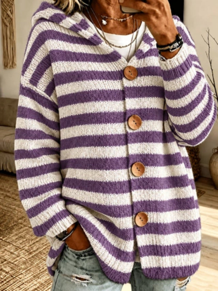 Women's Striped Knit Sweater Casual and Modern, view 8 - Elena Harper