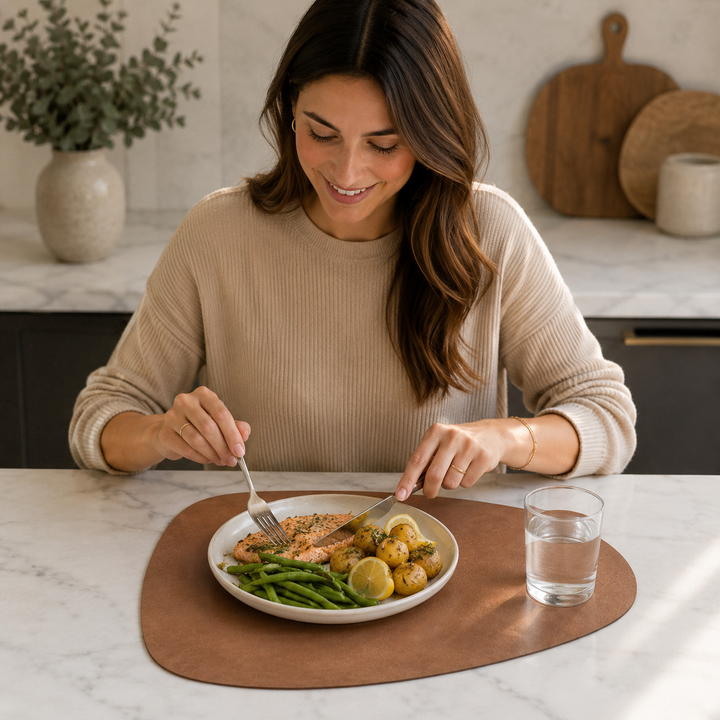 Dropelle Reversible Water-Drop PU Leather Placemats (6-pack) - Elena Harper
