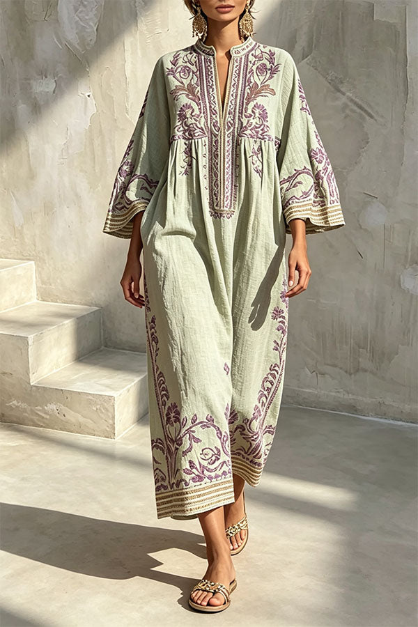 The Sage & Lavender Embroidered Kaftan