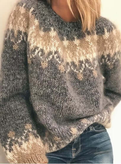 Women's Elegant Knitted Round Neck Sweater
