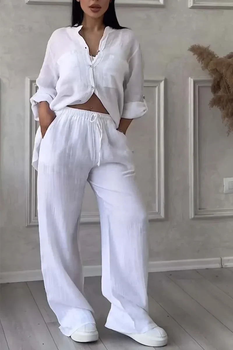 Arielle Cotton Linen Two-Piece Set - Elena Harper