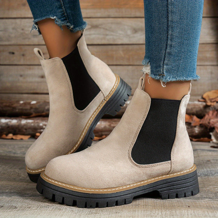 Yvonne Modern and Elegant Chelsea Platform Ankle Boots, view 10 - Elena Harper