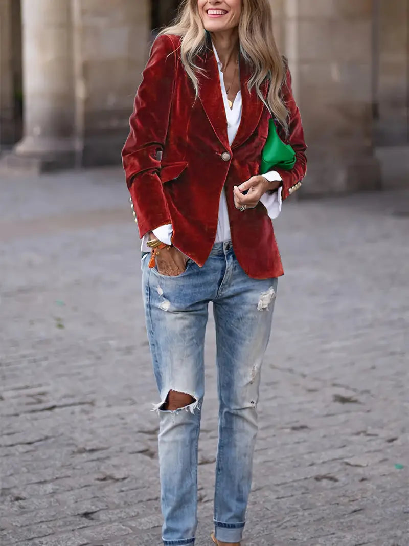 BLAZER IN CUSTOMIZATION WITH GOLD BUTTONS FOR WOMEN
