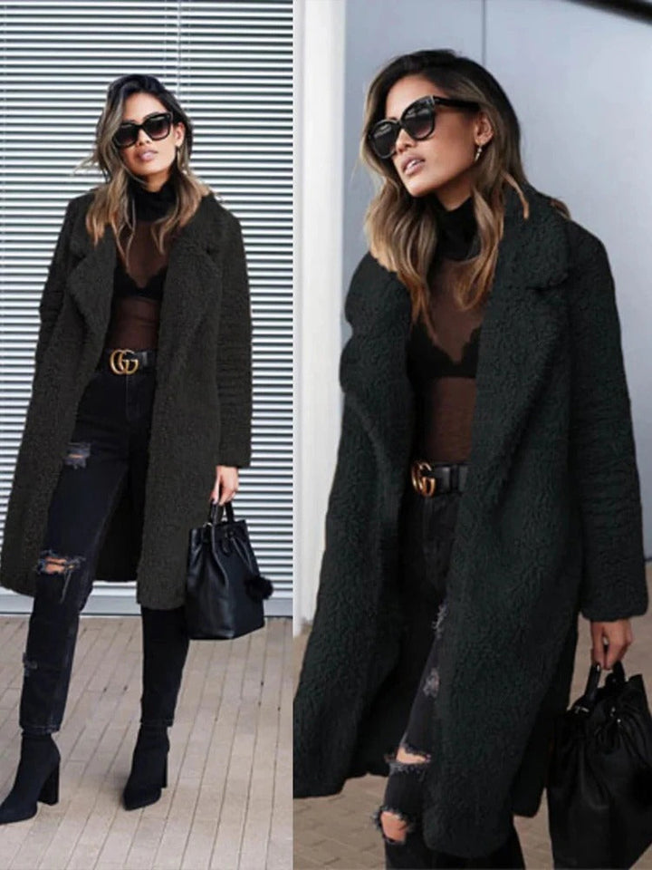 Trendy Long Teddy Coat for Women Isla, view 4 - Elena Harper