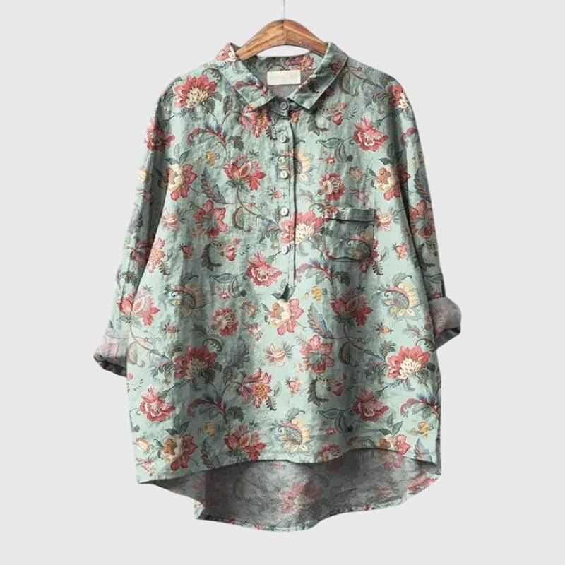 Elegant Elly™ blouse by Emma & Rose Cape Town featuring a stylish, feminine design with soft fabric and intricate detailing.