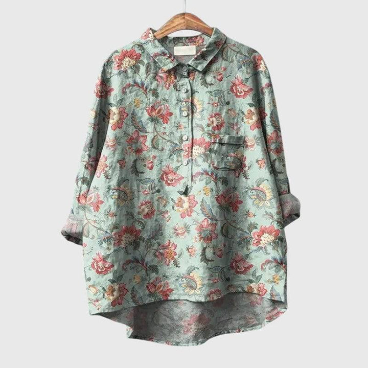 Elegant Elly™ blouse by Emma & Rose Cape Town featuring a stylish, feminine design with soft fabric and intricate detailing.