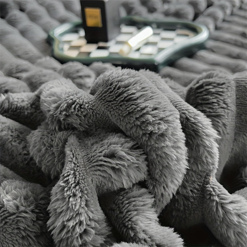 Faux Rabbit Fur Blanket | Super Soft and Warm - Suitable for Home or On-the-Go