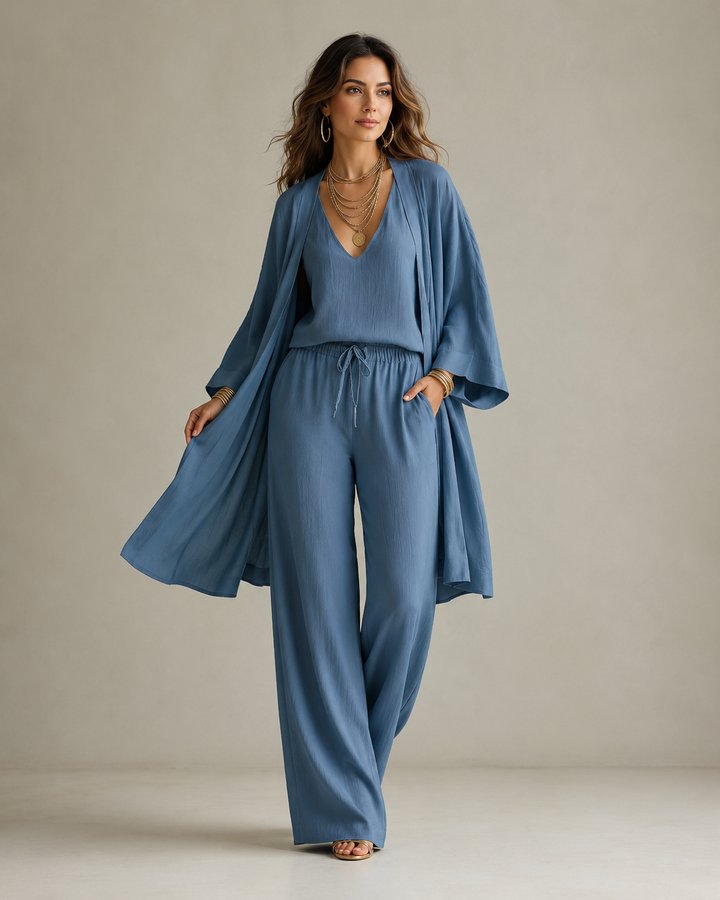 Amber™ | Relaxed 3-Piece Set with Non-Transparent Pants