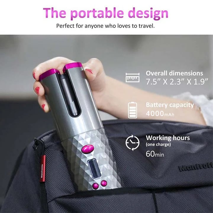 Automatic Curling Iron | Ceramic Technology | Wireless & Portable | 6 Temperature Settings