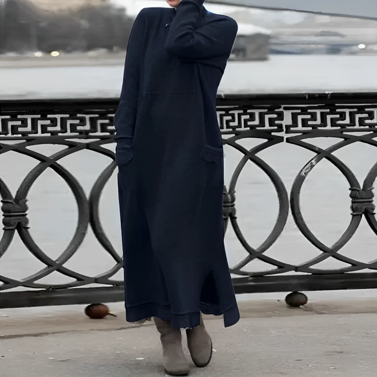Casual Long Winter Dress Noelle, view 6 - Elena Harper